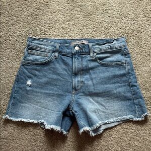 Joe's Jeans Light Wash Frayed Hem Denim Shorts